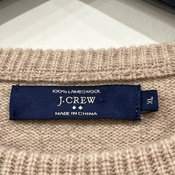 J. Crew Factory Lambswool Crewneck Sweater in Heathered Beige size XL - Picture 5 of 11